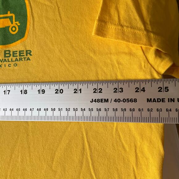 Yazbek Men Short Sleeve T-shirt size 2XL,Yellow,John Beer Puerto Vallarta Mexico - Picture 3 of 8